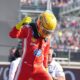 Lewis Hamilton of the Scuderia Ferrari HP seen celebrating sprint pole position during the Formula 1 Pirelli British Grand Prix.